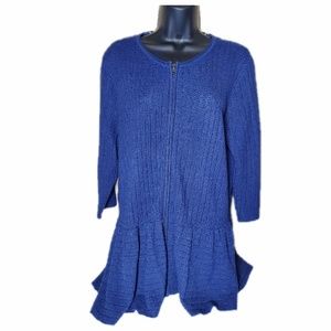 Lane Bryant Blue Zip Up Sweater Size 14/16